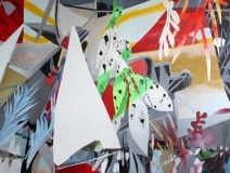 Fiona Ackerman, Corners in the Glass 2016, 225x170cm, Acryl auf Leinwand