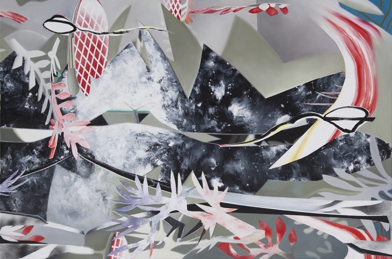Fiona Ackerman, Greasy Lake, 2017, 110 x 165 cm, Öl und Acryl auf Leinwand