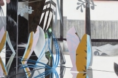 Fiona Ackerman, Studio Garden, 2017, 91 x 91 cm, Öl und Acryl auf Leinwand