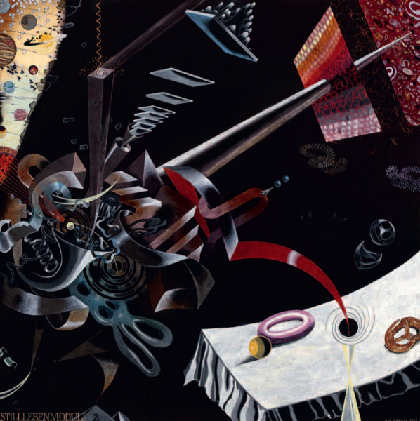 Uwe Bremer, Stillebenmoduli 2, 2006, 113 x 113 cm, Öl auf Holz