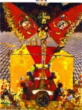 Blalla W Hallmann, Die Stammbaumsäger, 1988, Öl auf Lwd., 200x150cm Kopie 2